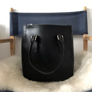 Italian vachetta leather tote crossbody